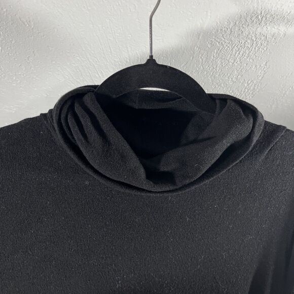 Soft Surroundings Women's black turtleneck sweater dress large buttonback Pocket - Picture 9 of 9